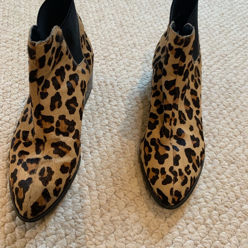 Leopard faux fur Ankle Boots